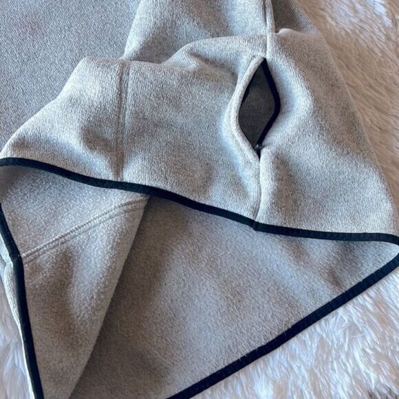 Fleece-Lined Zip-Pocket Everlast Funnel Neck Grey Hoodie Thick - Picture 3 of 12